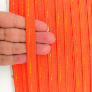 3 Yards, 5mm Flanged Insertion Piping on 10mm Band, Orange Fabric Trim